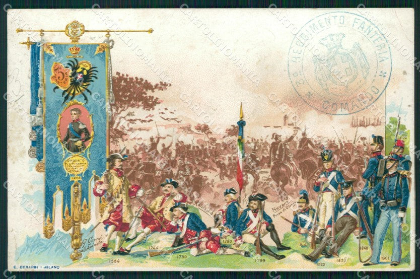 Militari III° Reggimento Fanteria Brigata Piemonte PIEGHINA cartolina XF4218 – fronte