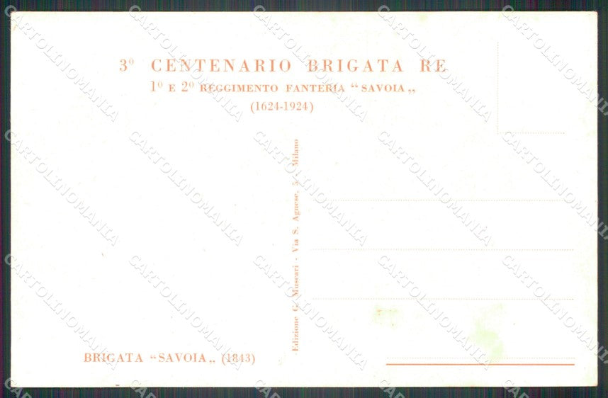 Militari Reggimentali I° II° Reggimento Fanteria Brigata Re cartolina XF4227 – retro