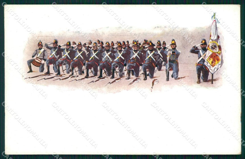 Militari Reggimentali III° Reggimento Fanteria Brigata Re cartolina XF4229 – fronte