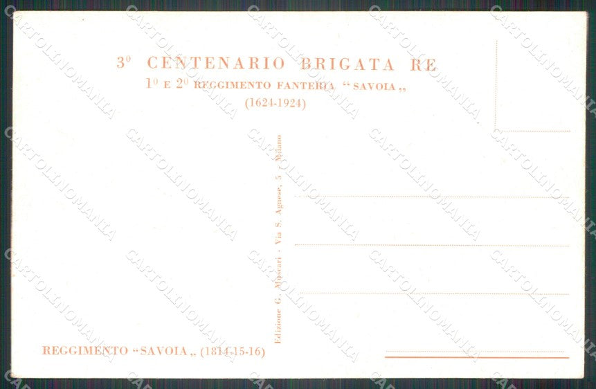 Militari Reggimentali III° Reggimento Fanteria Brigata Re cartolina XF4229 – retro