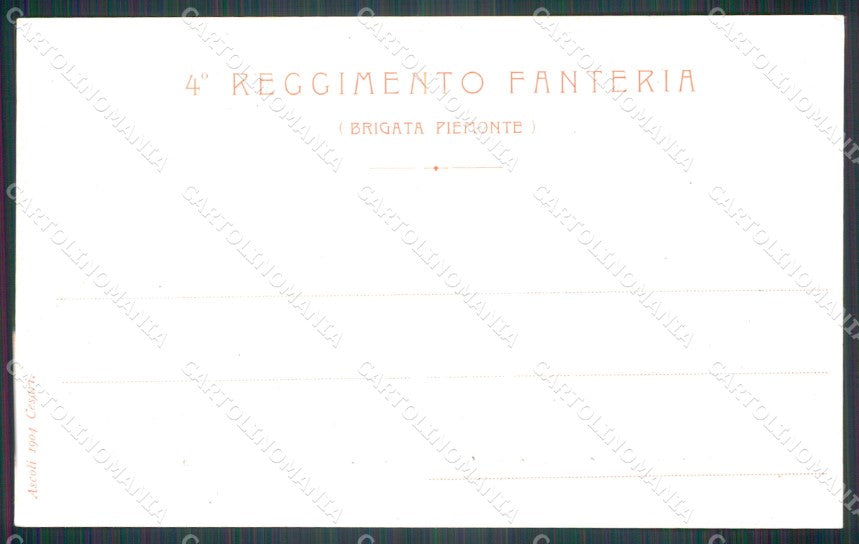 Militari Reggimentali IV° Reggimento Fanteria Piemonte cartolina XF4244 – retro