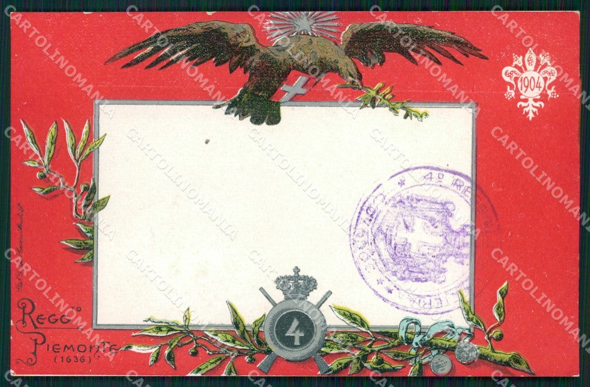 Militari Reggimentali IV° Reggimento Fanteria Piemonte cartolina XF4245 – fronte