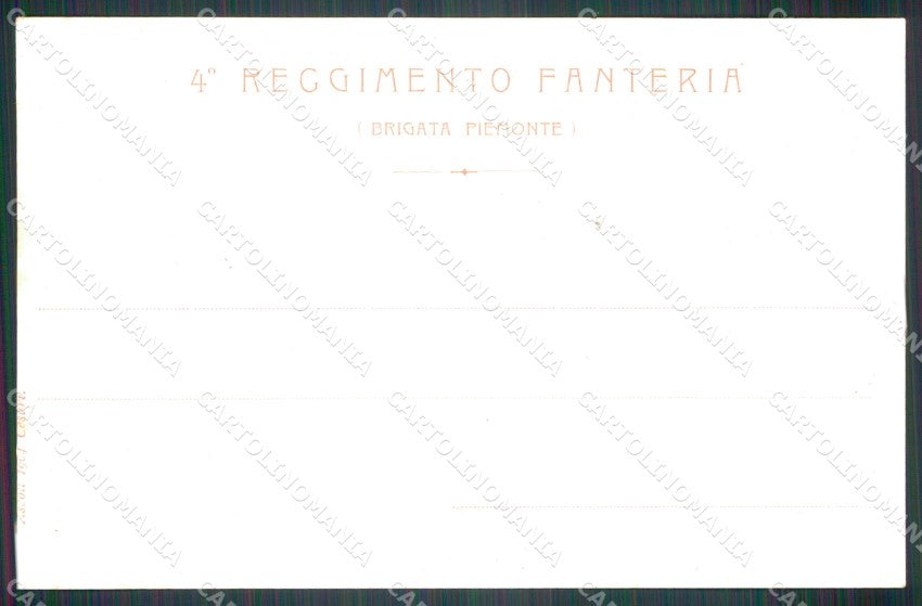 Militari Reggimentali IV° Reggimento Fanteria Piemonte cartolina XF4245 – retro