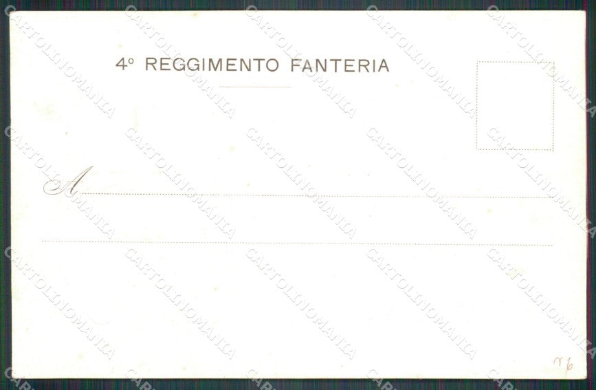 Militari Reggimentali IV° Reggimento Fanteria Piemonte cartolina XF4247 – retro