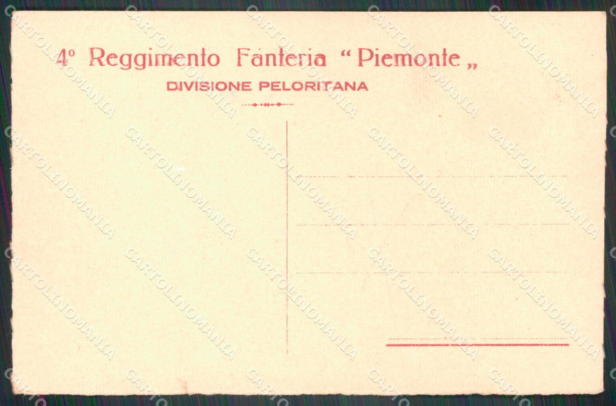 Militari IV° Reggimento Fanteria Piemonte Divisione Peloritana cartolina XF4254 – retro