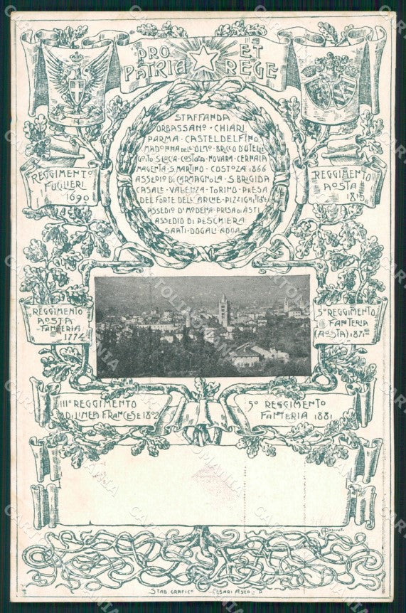 Militari Reggimentali V° Reggimento Fanteria Aosta cartolina XF4257 – fronte