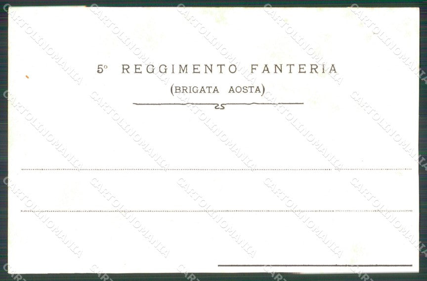 Militari Reggimentali V° Reggimento Fanteria Aosta cartolina XF4257 – retro