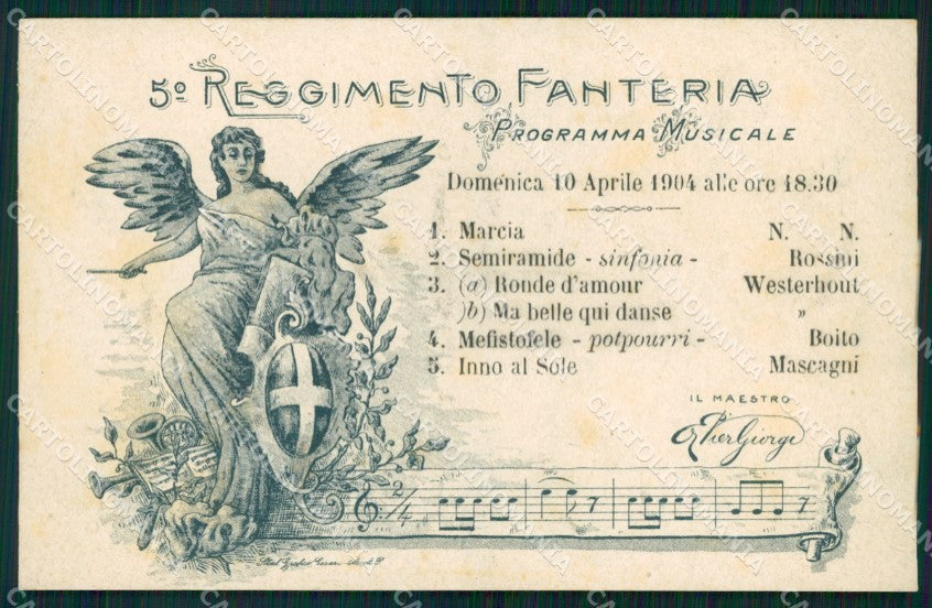 Militari Reggimentali V° Reggimento Fanteria Aosta cartolina XF4267 – fronte