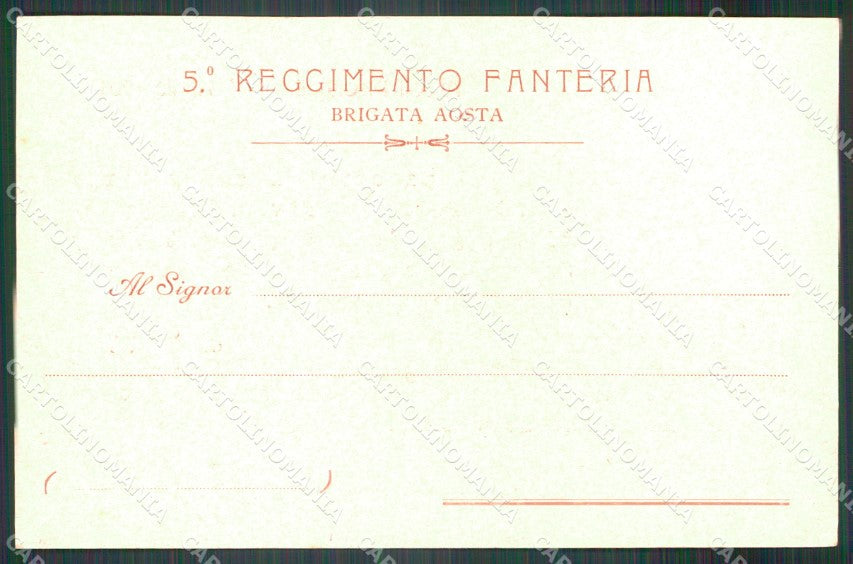 Militari V° Reggimento Fanteria Aosta Ascoli Piceno cartolina XF4269 – retro