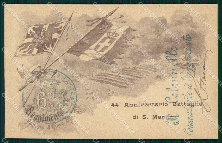 Militari VI° Reggimento Fanteria Anniversario San Martino cartolina XF4278 – fronte