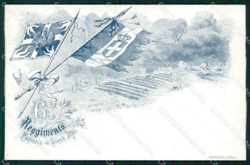 Militari Reggimentali VI° Reggimento Fanteria cartolina XF4280 – fronte