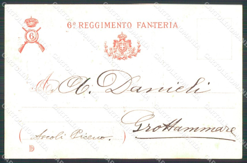 Militari Reggimentali VI° Reggimento Fanteria Chieti cartolina XF4281 – retro