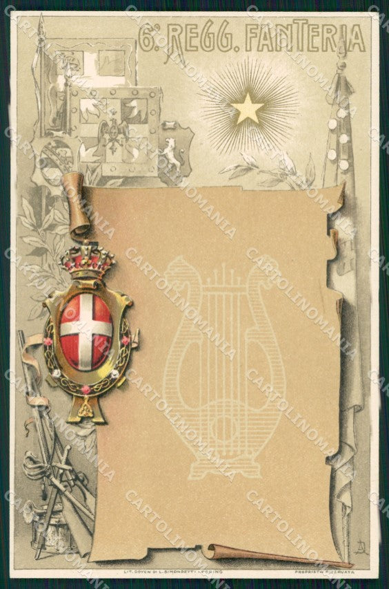 Militari Reggimentali VI° Reggimento Fanteria cartolina XF4282 – fronte