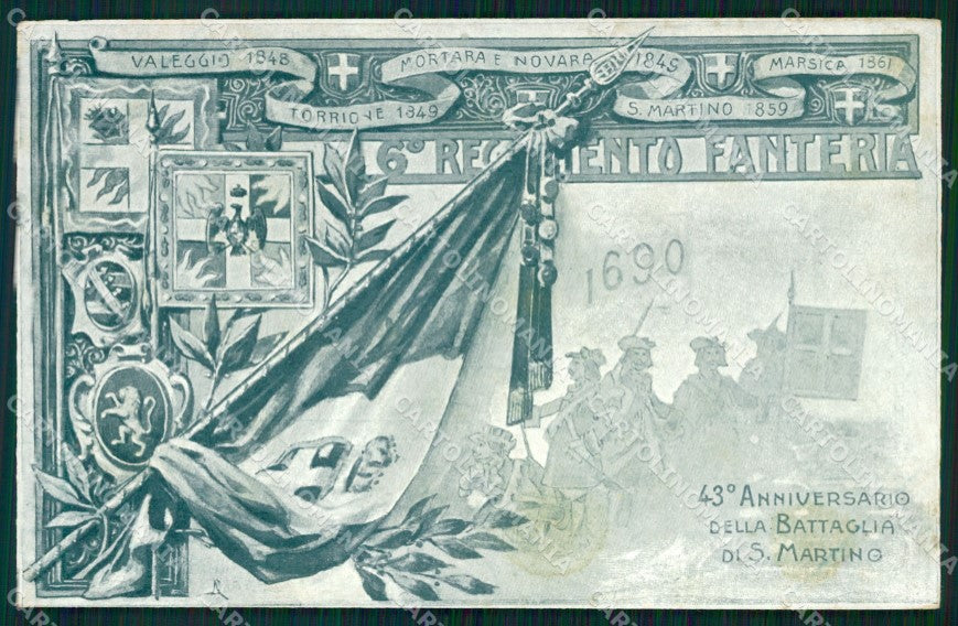 Militari Reggimentali VI° Reggimento Fanteria MACCHIE cartolina XF4288 – fronte