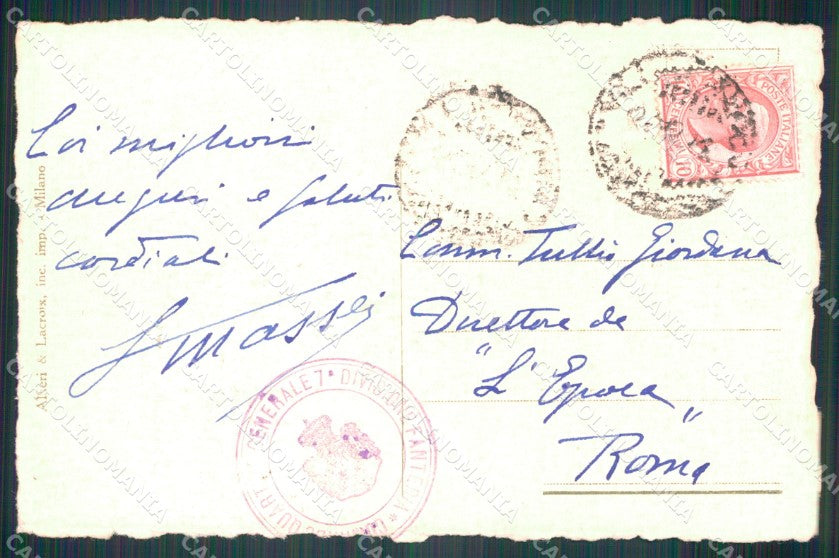 Militari VII° Divisione Fanteria Omaggio Combattenti cartolina XF4298 – retro