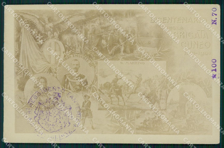 Militari VIII° Reggimento Fanteria serie 70/100 Brigata Cuneo cartolina XF4307 – fronte