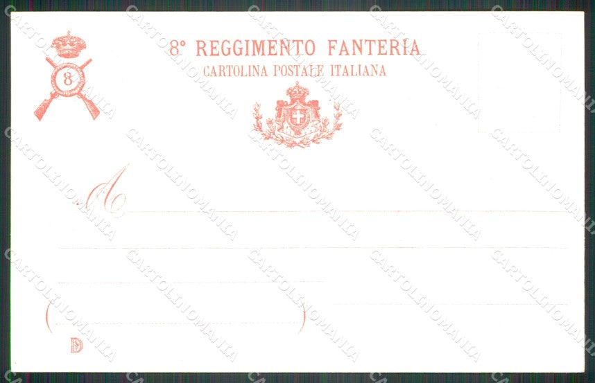 Militari Reggimentali VIII° Reggimento Fanteria Goito cartolina XF4308 – retro
