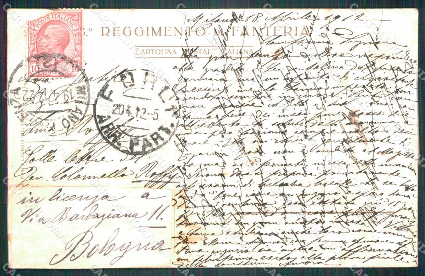 Militari Reggimentali VIII° Reggimento Fanteria cartolina XF4312 – retro