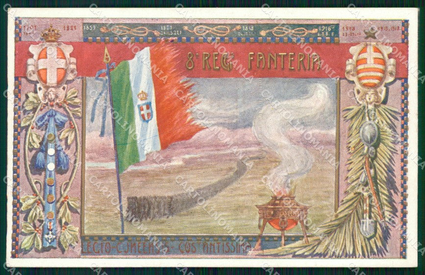Militari Reggimentali VIII° Reggimento Fanteria cartolina XF4315 – fronte