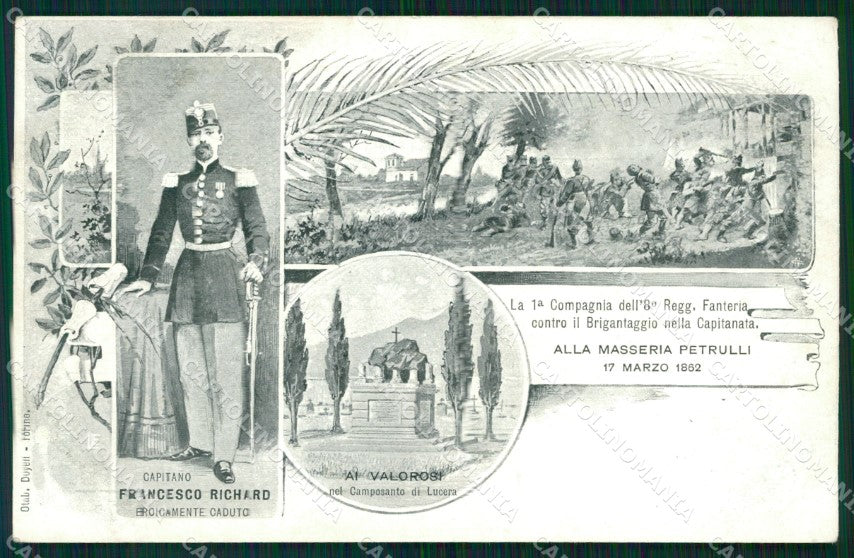 Militari Reggimentali VIII° Reggimento Fanteria Lucera cartolina XF4316 – fronte