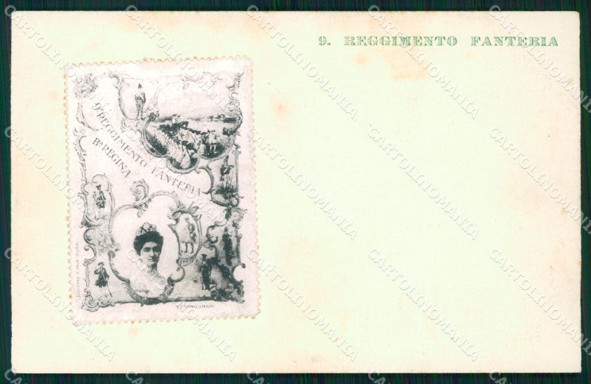 Militari Reggimentali IX° Reggimento Fanteria Brigata Regina cartolina XF4317 – fronte