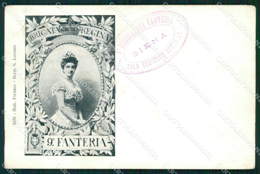 Militari IX° Reggimento Fanteria Brigata Regina Siena cartolina XF4318 – fronte