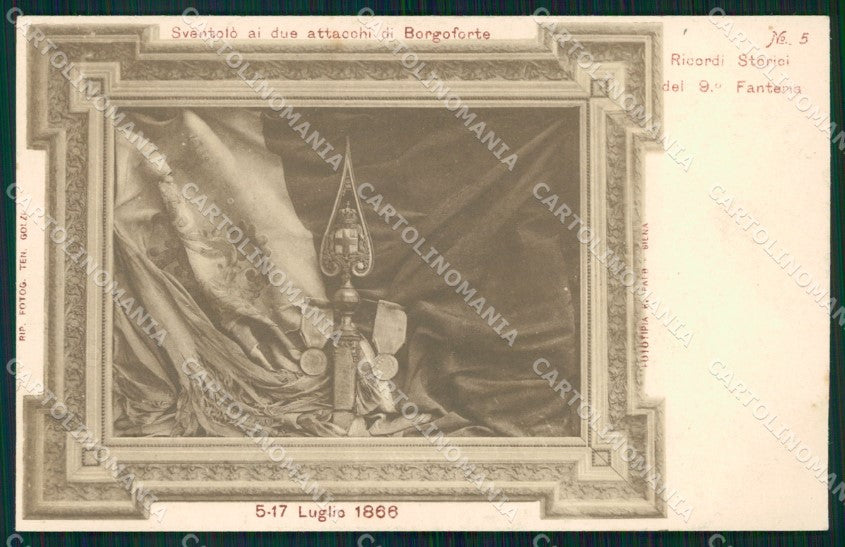 Militari Reggimentali IX° Reggimento Fanteria Borgoforte cartolina XF4319 – fronte