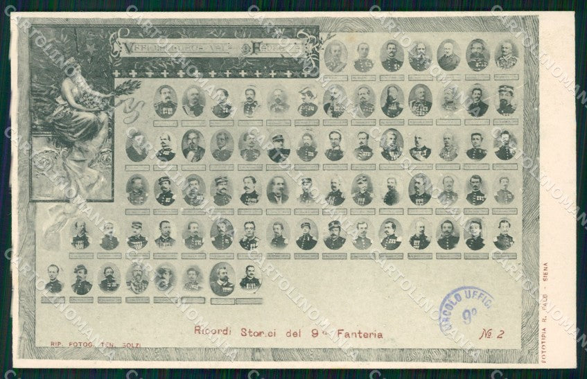Militari Reggimentali IX° Reggimento Fanteria Ricordi Storici cartolina XF4326 – fronte