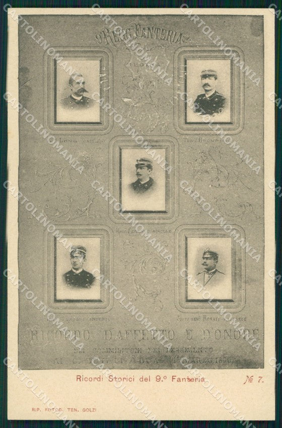 Militari Reggimentali IX° Reggimento Fanteria 1905 serie 26/250 cartolina XF4328 – fronte
