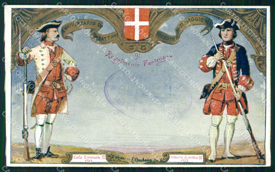 Militari Reggimentali IX° Reggimento Fanteria cartolina XF4331 – fronte