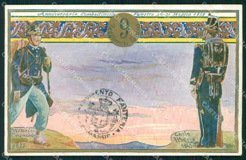 Militari Reggimentali IX° Reggimento Fanteria cartolina XF4339 – fronte