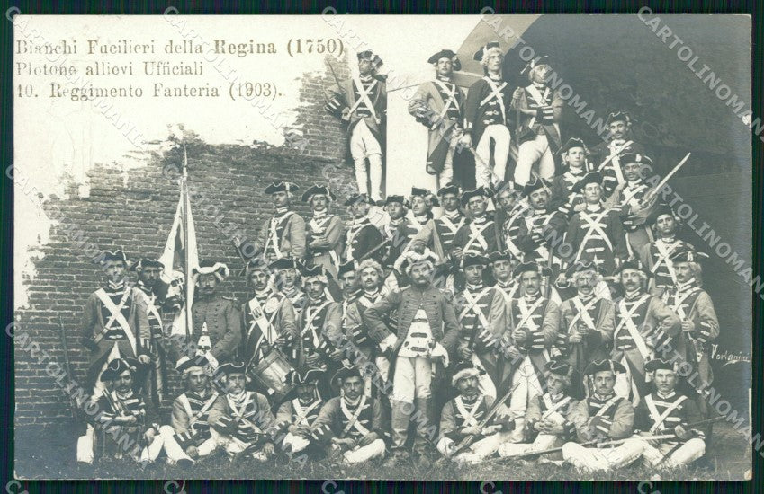 Militari X° Reggimento Fanteria Fucilieri della Regina Foto cartolina XF4350 – fronte