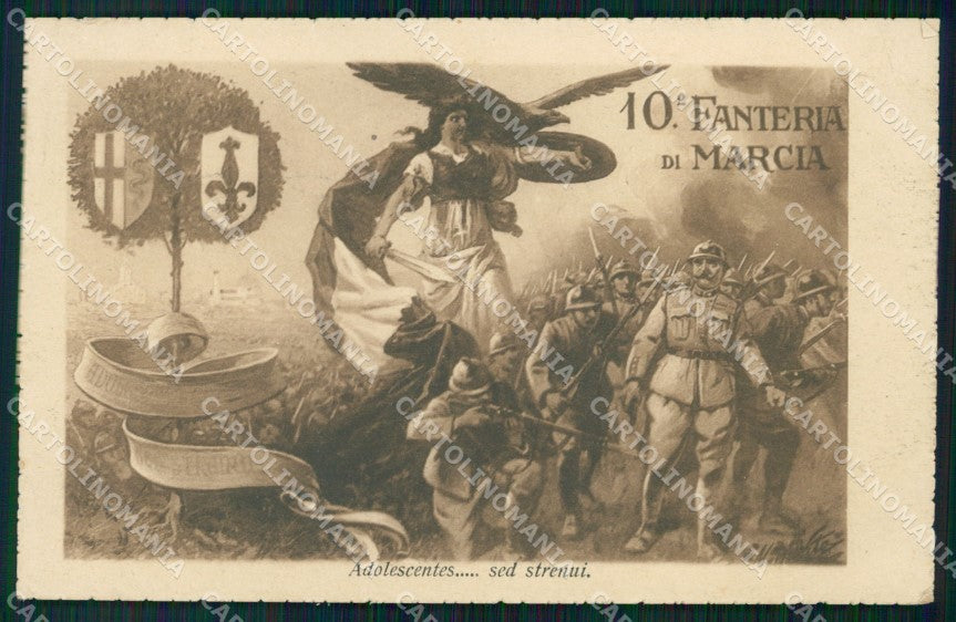 Militari X° Reggimento Fanteria 1918 cartolina XF4357 – fronte
