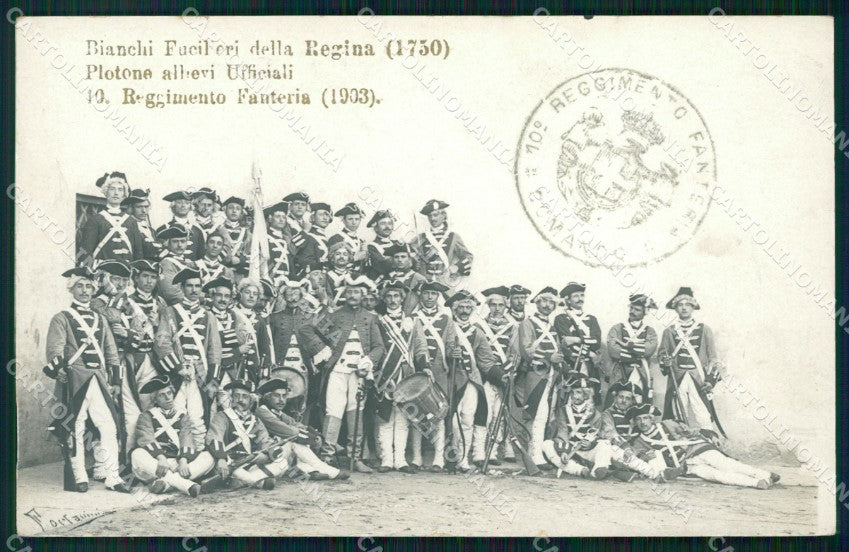 Militari X° Reggimento Fanteria Fucilieri della Regina Foto cartolina XF4363 – fronte