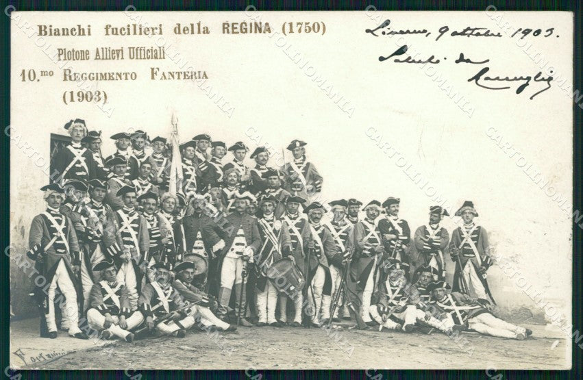 Militari X° Reggimento Fanteria Fucilieri della Regina Foto cartolina XF4364 – fronte