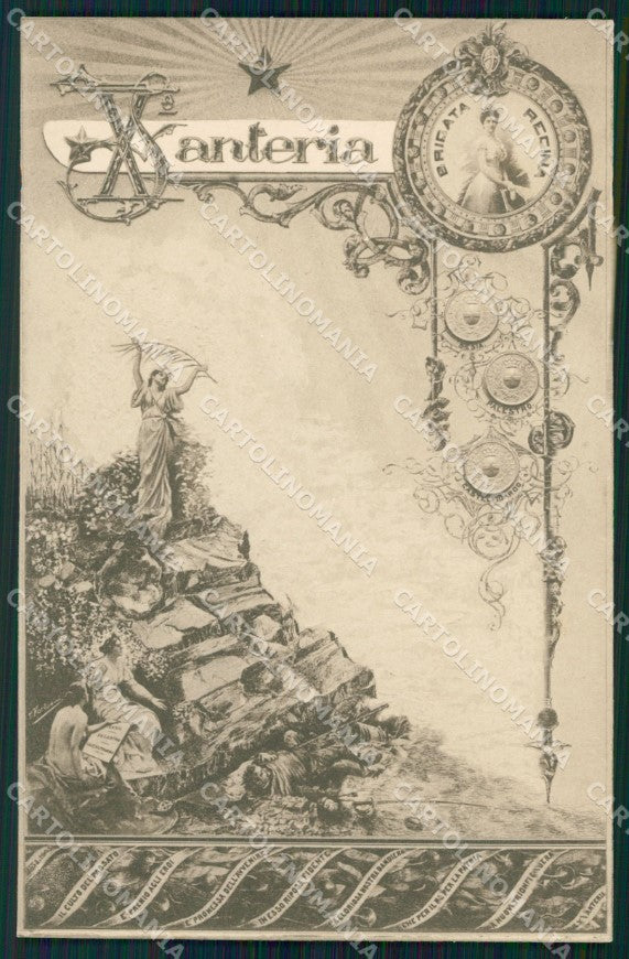Militari Reggimentali X° Reggimento Fanteria Brigata Regina cartolina XF4369 – fronte