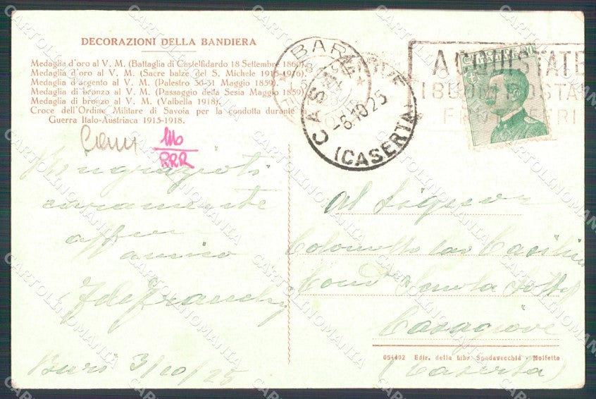 Militari Reggimentali X° Reggimento Fanteria 1925 cartolina XF4370 – retro