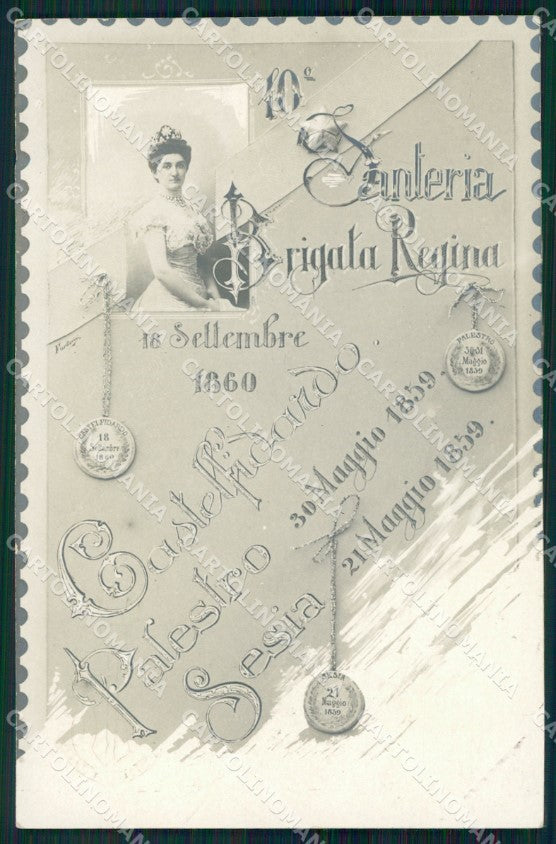 Militari X° Reggimento Fanteria Regina Elena Savoia Foto cartolina XF4378 – fronte