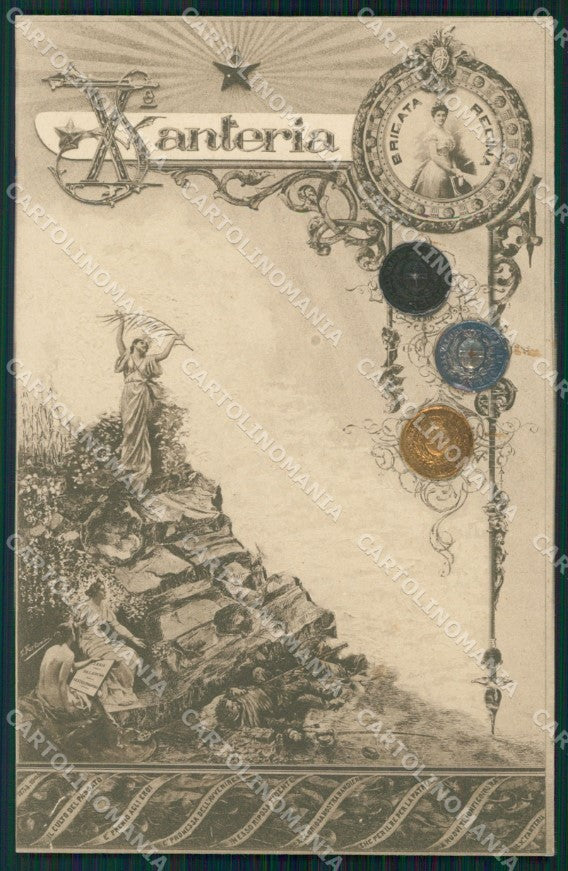 Militari Reggimentali X° Reggimento Fanteria Brigata Regina cartolina XF4379 – fronte