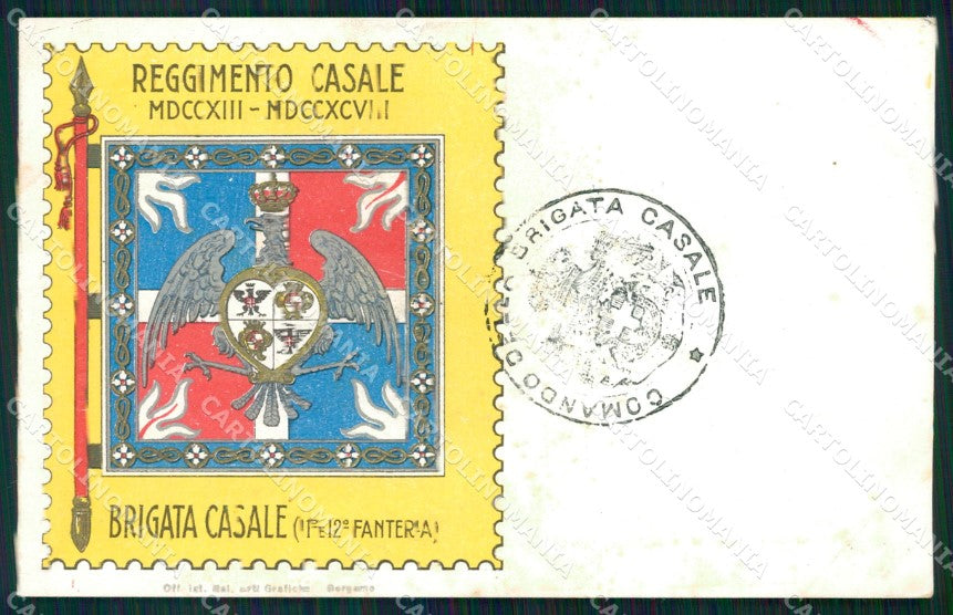 Militari 11º 12º Reggimento Fanteria Brigata Casale cartolina XF4384 – fronte