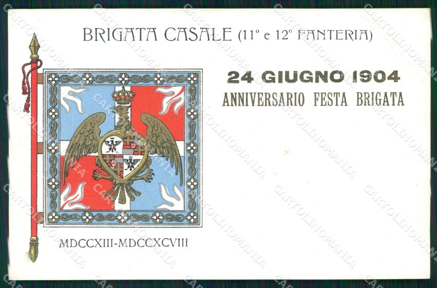 Militari 11º 12º Reggimento Fanteria Brigata Casale cartolina XF4385 – fronte
