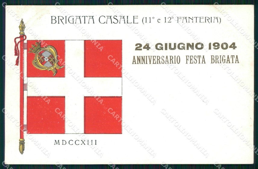 Militari 11º 12º Reggimento Fanteria Brigata Casale 1904 cartolina XF4386 – fronte