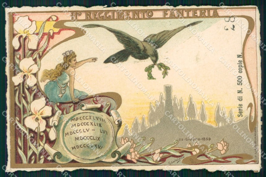 Militari Reggimentali 11º Reggimento Fanteria serie 28/500 cartolina XF4397 – fronte