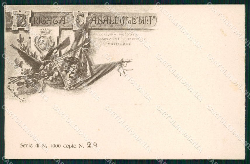 Militari 11º 12º Reggimento Fanteria Brigata Casale 29/1000 cartolina XF4401 – fronte