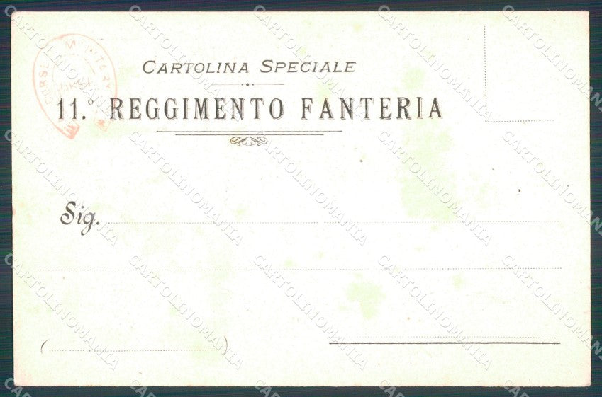 Militari Reggimentali 11º Reggimento Fanteria cartolina XF4404 – retro
