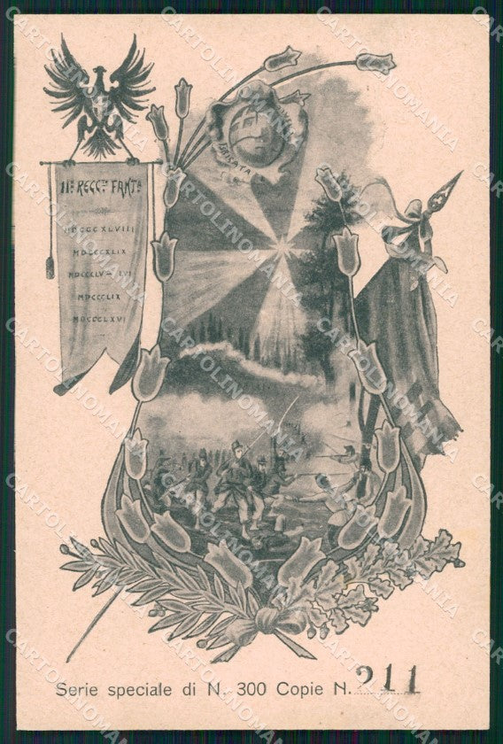 Militari Reggimentali 11º Reggimento Fanteria serie 211/300 cartolina XF4409 – fronte