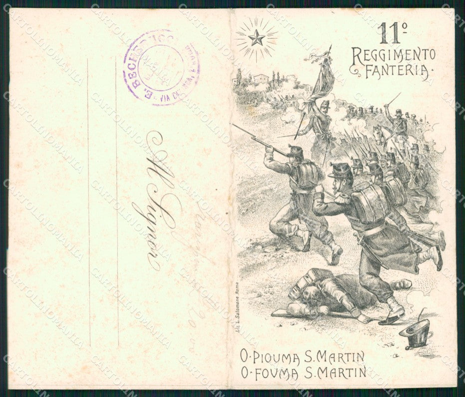Militari 11º Reggimento Fanteria Programma Musicale cartoncino XF4411 – fronte
