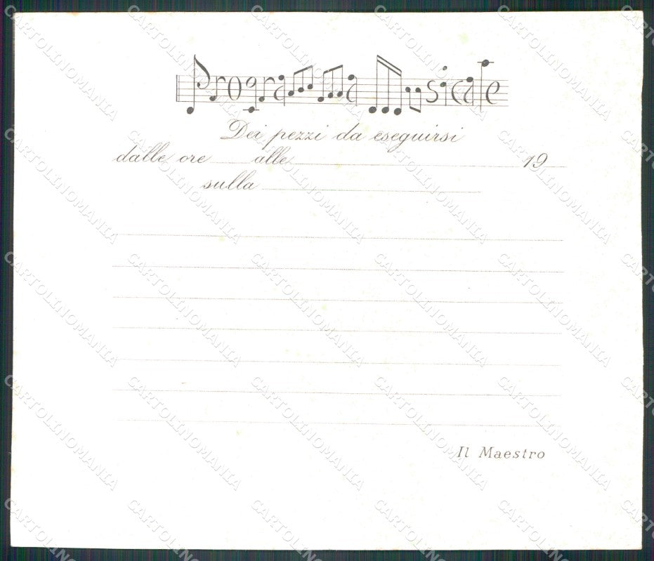 Militari 11º Reggimento Fanteria Programma Musicale cartoncino XF4411 – retro
