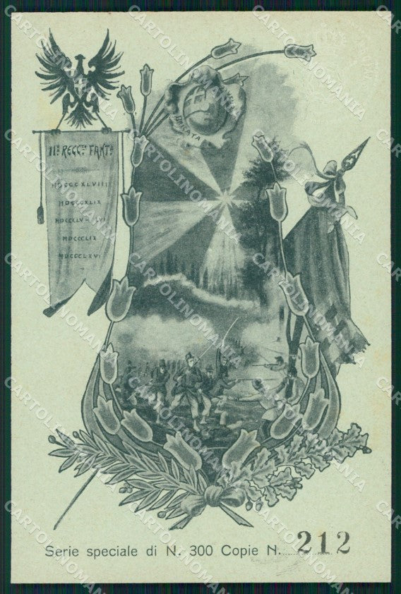 Militari Reggimentali 11º Reggimento Fanteria serie 212/300 cartolina XF4413 – fronte