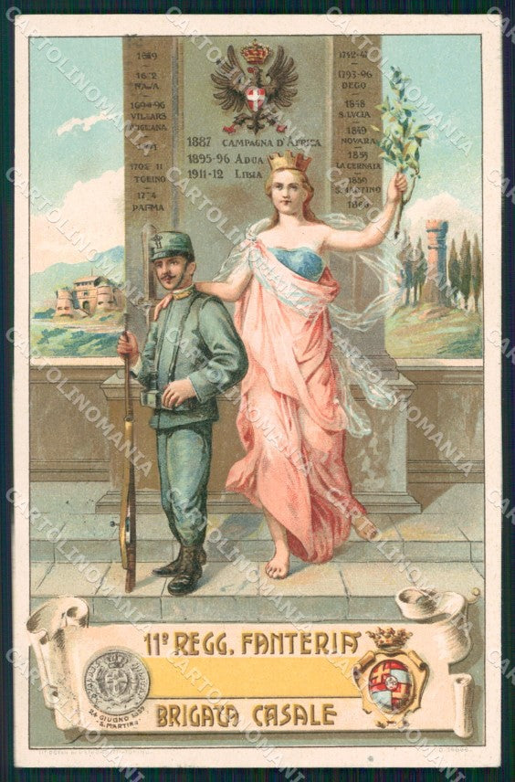 Militari 11º Reggimento Fanteria Brigata Casale Isonzo 1914 cartolina XF4414 – fronte